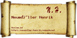 Neumüller Henrik névjegykártya